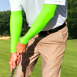 neon green arm cooling sleeves for golf